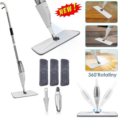 Spray Mop Microfibre Pad Floor Cleaning Mop Wet Dry Floor Cleaner Water Spraying from B&Q