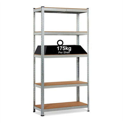 5 Tier Racking Shelf Heavy Duty Garage Shelving Storage Shelves Unit 180X90X40Cm from B&Q