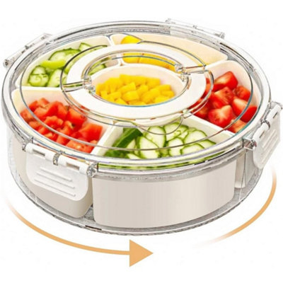 Divided Serving Tray Snack Tray With Lid 6 Compartment Snack Box Container New from B&Q