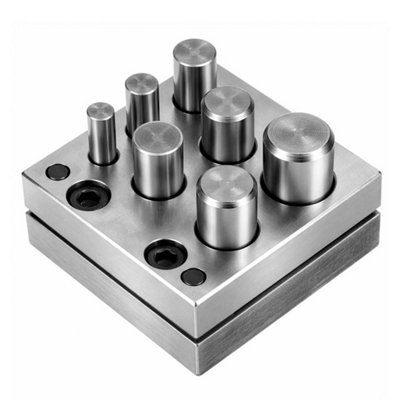  - Jewelry Disc Cutter Punch Set 7 Hole Metal Circle Punch Die Tool