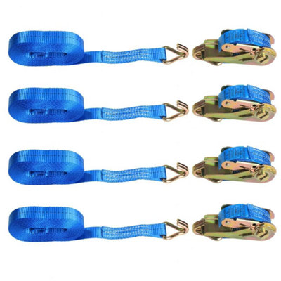 4X 5M Ratchet Straps Tie Down 800Kg Claw Lorry Lashing Polyester from B&Q