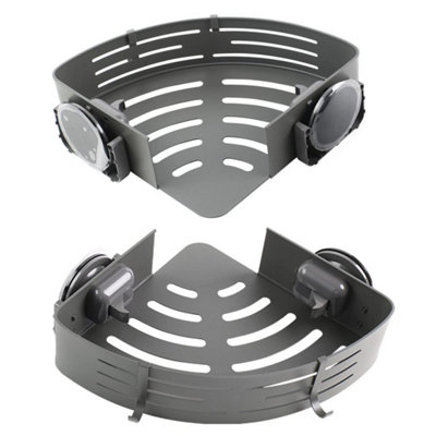  - Suction Cup Bathroom Corner Shelf No Drill Aluminium Wall Mounted Storage Rack