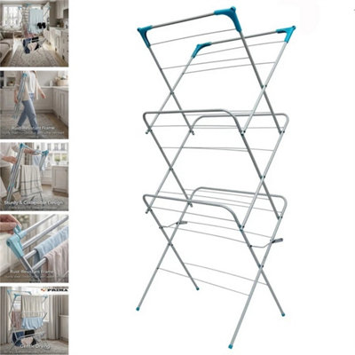  - 3 Tier Foldable Clothes Dryer Laundry Rack Horse 15M
