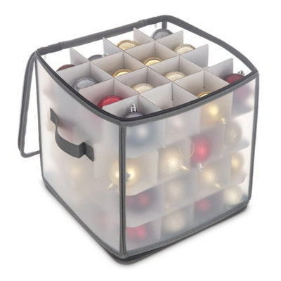 64 Christmas Decoration Baubles Box Storage Bag Xmas Tree Organiser Bauble Decor from B&Q