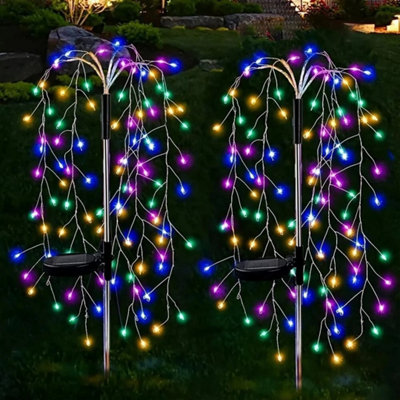  - 2Pcs Stake Lights Garden Solar Powered Light Lamp Diy Multicolor