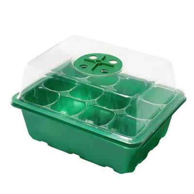 10 Pack Cell Tray Propagator Plant Seed Cuttings Growing Trays Clear Lid Flower
