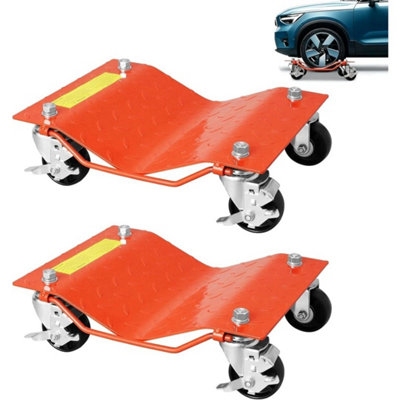  - Car Dolly,heavy Duty Wheel Dolly Set W Locking 360 Casters 2-Pcs