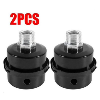  - 2X 16mm Metal Air Compressor Filter Intake Filter Noise Muffler New
