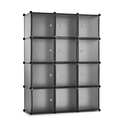  - Grey-20 Cubes Plastic Wardrobe Clothes Organizer Closet Cabinet Diy