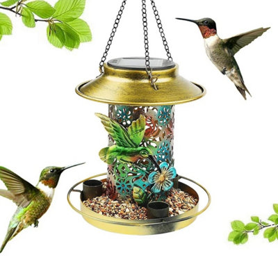 Solar Hanging Bird Feeder Lantern Garden Decor Light from B&Q