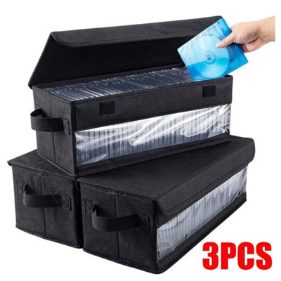 3Pcs Large Capacity Cd Dvd Storage Case 165 Discs Holder from B&Q