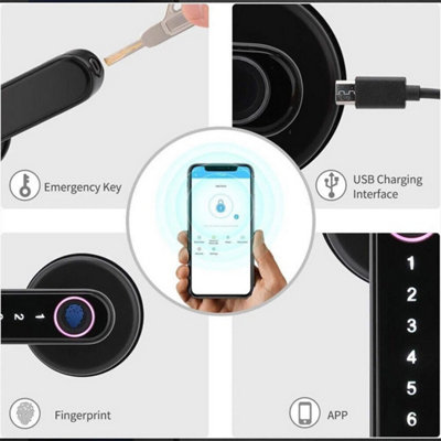  - Smart Fingerprint Door Lock Electronic Biometric Security Door Lock Handle
