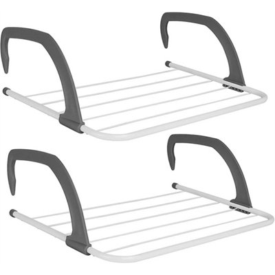2Pcs Radiator Airer Clothes Towel Caravan Drying Rack 5 Bar from B&Q