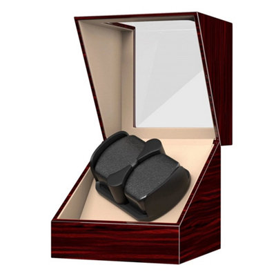  - Automatic 2+0 Watch Winder Double Storage Display Case Box With Mabuchi Motors