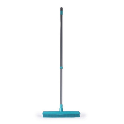  - Rubber Bristle Brush Pet Hair Sweeper Extendable Broom Non-Scratch Brush