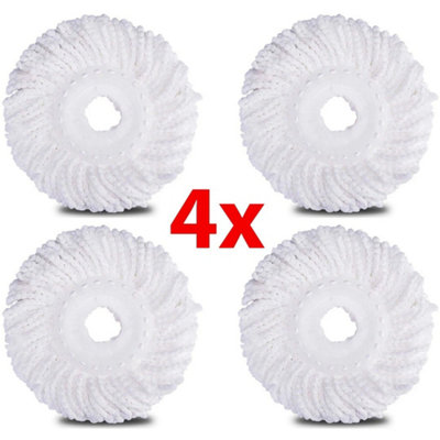 4 Spin Mop Bucket Replacement Microfibre Mop Head from B&Q