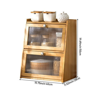  - Natural Wood2-Tier Kitchen Storage Rack Countertop Organizer Shelf Condiment Spice Holder