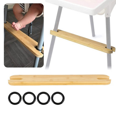 Adjustable Height Solid Bamboo Footrest For Baby Highchair from B&Q