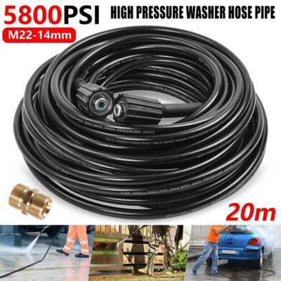  - 5800Psi High Pressure Washer Hose Pipe 20M Extra Long M22-14 Jet Power Car Wash