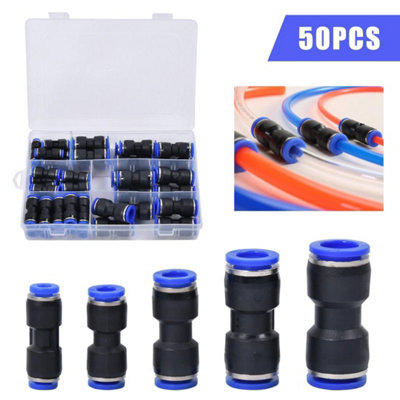  - 50Pcs Pneumatic Fittings Straight Push Connectors 4mm 6mm 8mm 10mm 12mm Air Hose