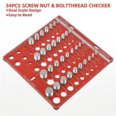  - Imperial Inch & Metric Size Finder Gauge Nut & Bolt Thread Checker Identifier  34 Thread Identifier Gauge