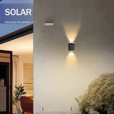  - 4X Super Bright Solar Powered Door Fence Wall Lights Led Outdoor Garden Lamp  Warm White
