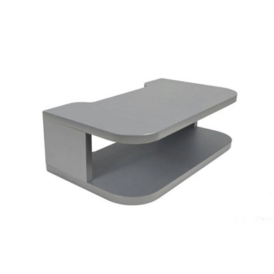 Grey-2 Tier Floating Wall Mount Media Router Shelf from B&Q