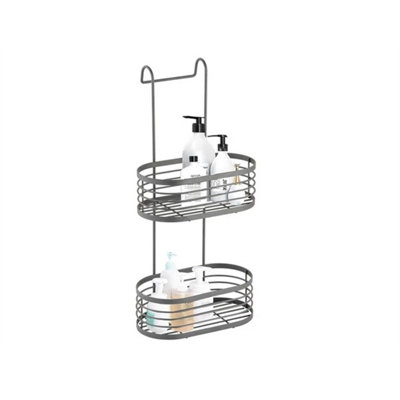 Blue Canyon 2-Tier Hanging Shower Caddy Grey from B&Q