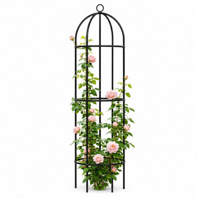 Garden Metal Obelisk 1.9M Plant Support Frame Climbing Trellis Outdoor from B&Q