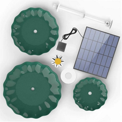 3.5W Solar Pump Bird Bath 3 TieredDiy Solar Fountain Detachable Garden from B&Q