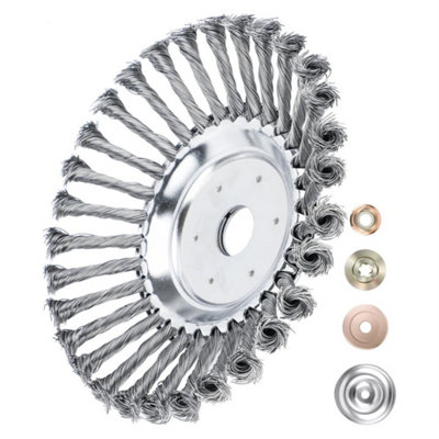  - 8" Grass Strimmer Head Trimmer Brush Steel Wire Wheel Weed Cutter