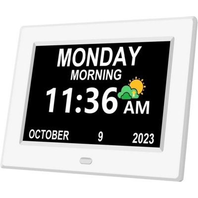 Digital Alarm Clock With Calendar For Dementia Elderly Memory Reminder from B&Q