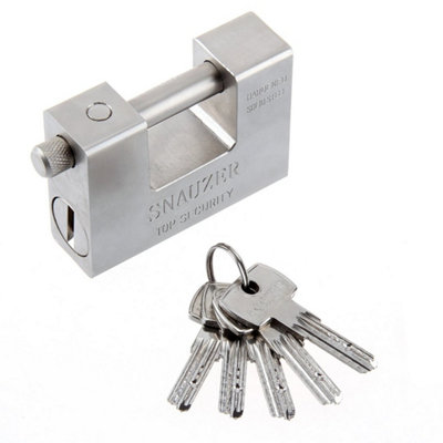  - 94mm Heavy Duty Padlock & 5 Keys Armoured Steel Shutter Warehouse Container Lock