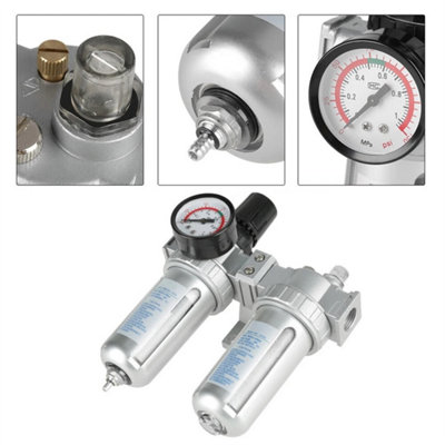 Air Line Filter Separator Regulator Water Oil Trap Compressor Gauge from B&Q