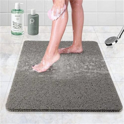 Grey 50X80Cm Loofah Shower Mat For Inside Shower Bath Mat from B&Q