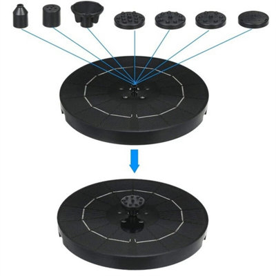  - 8Led Solar Panel Powered Fountain Water Feature Pump Garden Pool Pond Aquarium