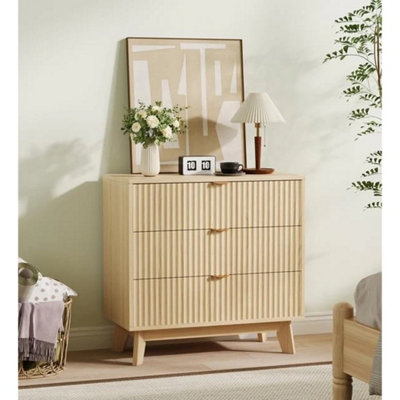  - 3-Drawer Dresser Closet Dresser Chest Of Drawer Wood Storage