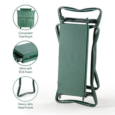 Garden Kneeler 2-In-1 Folding Gardening Padded Seat And Kneeling Stool Tool Bag from B&Q