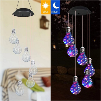 Hanging Colour Changing Solar Powered Led Bulbs Lights Garden Wind Chime from B&Q