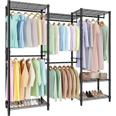  - Clothes Rack Heavy Duty Garment Rack Large Freestand Closet Wardrobe