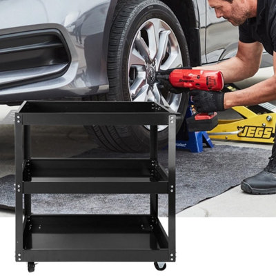 3 Tier Heavy Duty Garage Tool Trolley Workshop Cart On Wheels