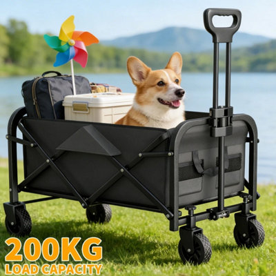 200Kg Foldable Heavy Duty Garden Camping Beach Trolley Wagon Cart from B&Q
