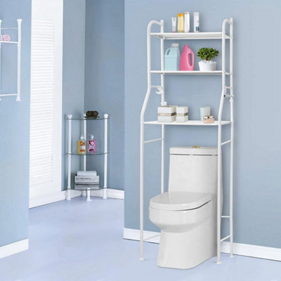White 3-Tier Over Toilet Storage Rack Space Saving Bathroom Shelf from B&Q