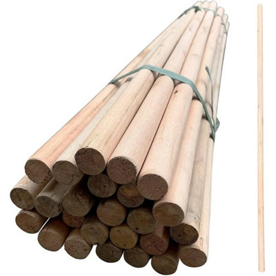 25 Pack 120Cm Wooden Broom Handle Mop Shovel Outdoor Yard Stick from B&Q