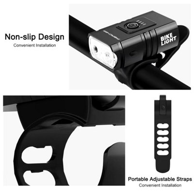  - Led Mountain Bike Light Usb Rechargeable Bicycle Torch Front