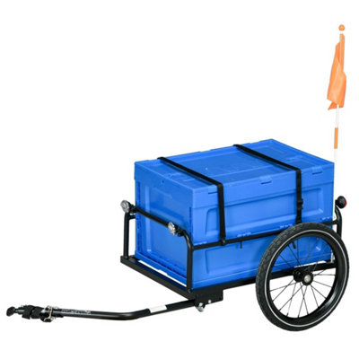 Blue Bicycle Trailer With 65L Foldable Storage Box from B&Q