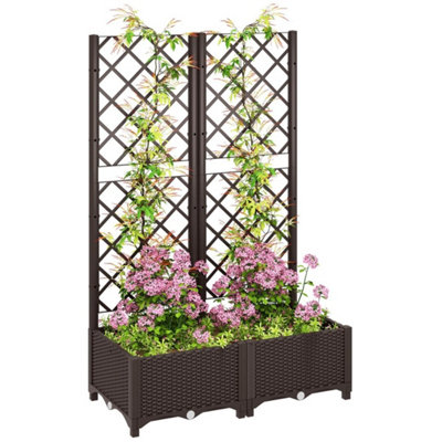 Plastic Planter Box With Trellis  Vegetable Planter Drain Plugs from B&Q