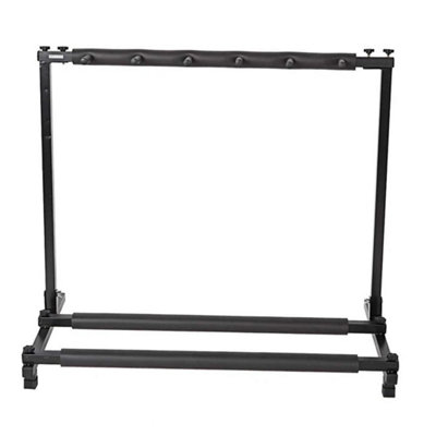 5 Way Triple Folding Multiple Guitar Rack Stand Electric Acoustic Bass Holder