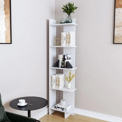 5-Tier Narrow Tall Bookshelf Storage Rack from B&Q