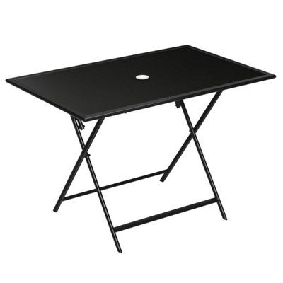 Folding Rectangular Garden Dining Table For 6 With Parasol Hole from B&Q